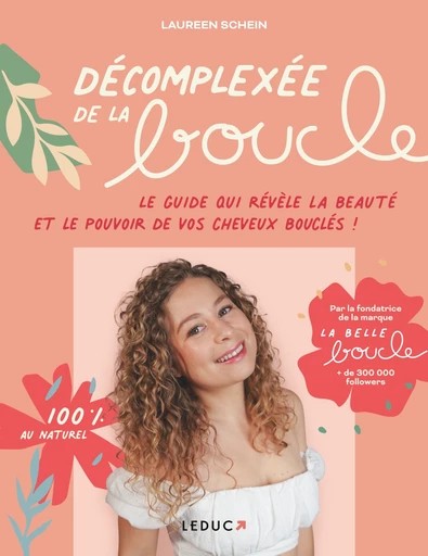 Couverture du livre de Laureen Schein. Cette couverture est assortie aux teintes de la maquette intérieure, elle est dans les tons orangés-rouge. On voit l'auteure avec ses beaux cheveux bouclés sur la moitié de la couverture.