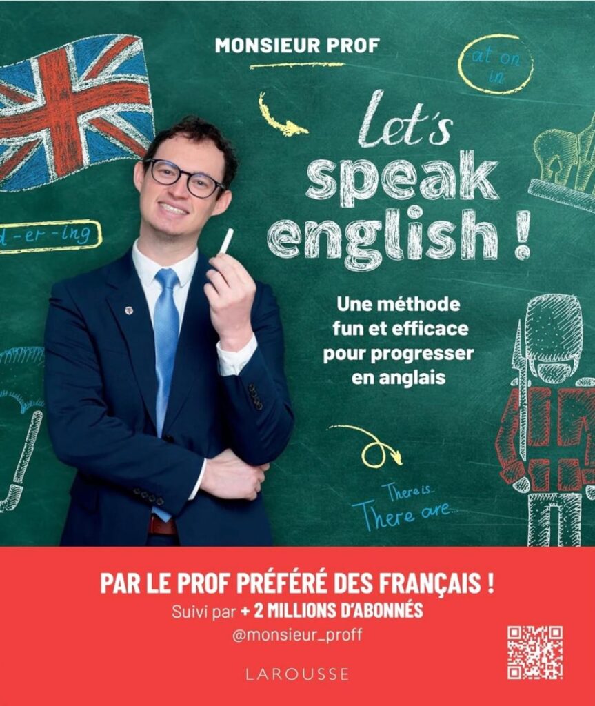 Couverture du livre de Monsieur Prof, "Let's Speak English". Le best-seller des éditions Larousse ! 
