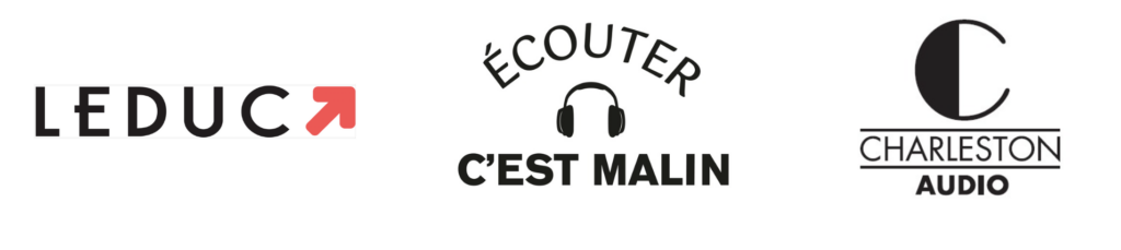 Logos de la marque Leduc, Ecouter c'est malin et Charleston audio