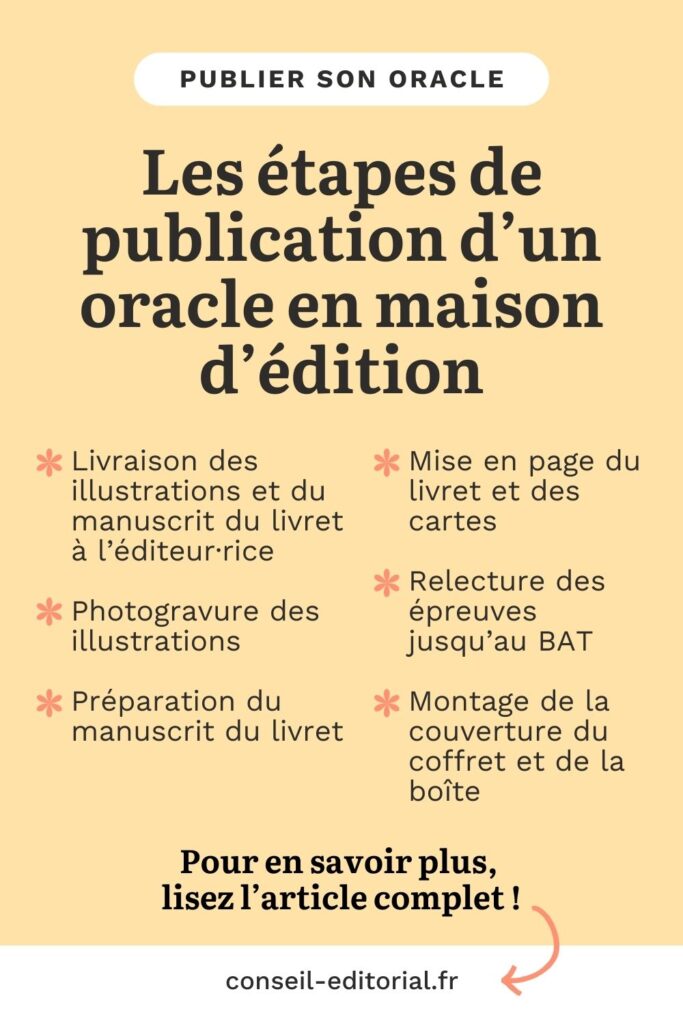 Epingle Pinterest Les étapes de publication d'un oracle en maison d'édition avec le récapitulatif des principales étapes de réalisation d'un tel coffret
