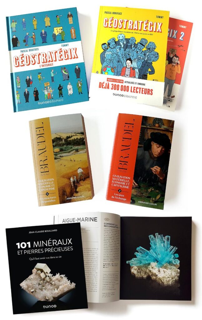 Cédric Mathieu a réalisé la fabrication de nombreux ouvrages dont la série Géostratégix, de Pascal Boniface, les deux tomes de Civilisation matérielle, économie et capitalisme, de Fernand Braudel et 101 minéraux et pierres précieuses, de Jean-Claude Boulliard.